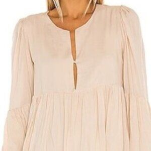 Indah Minta Solid Babydoll Mini Dress